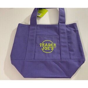 Limited Trader Joe's Mini Halloween Purple Canvas Tote Bag